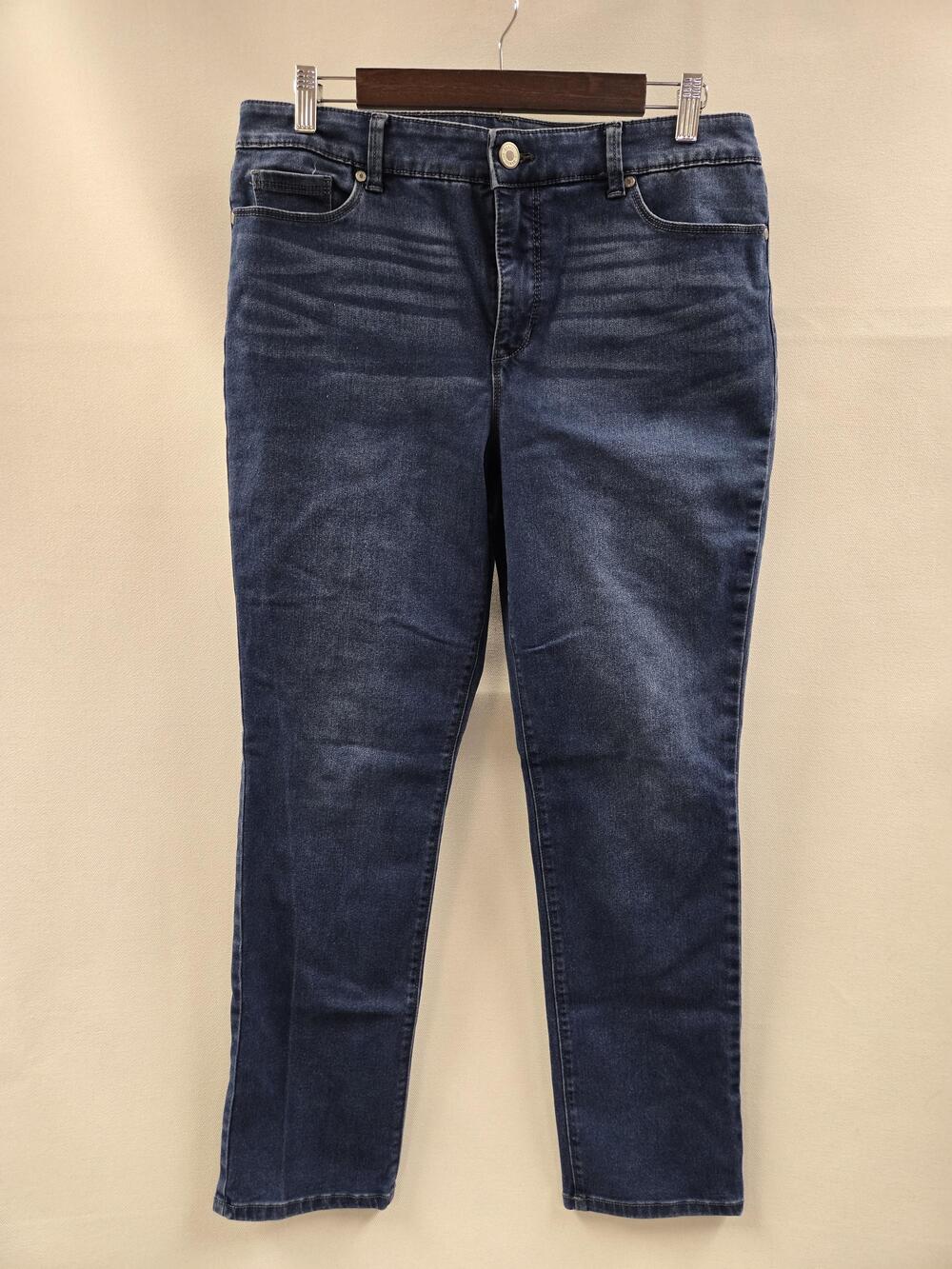 Bandolino Jeans Womens 12 Blue Amy Mid Rise Skinny Stretch Denim Casual
